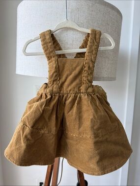 Rylee + Cru Mustard Corduroy Pinafore Romper Dress